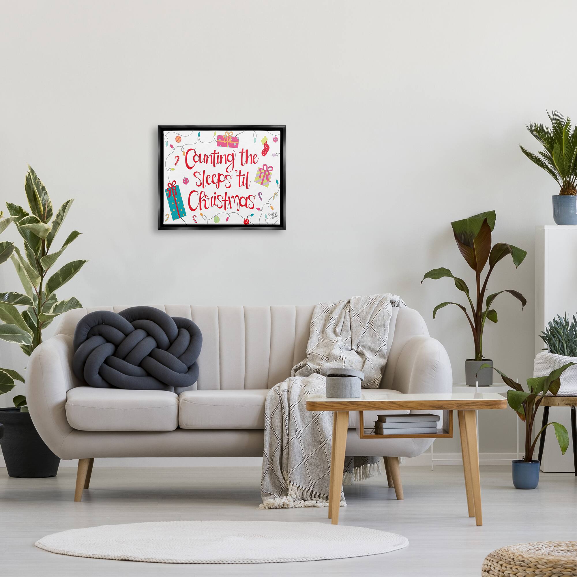 Stupell Industries Counting The Sleeps 'Til Christmas Framed Floater Canvas Wall Art